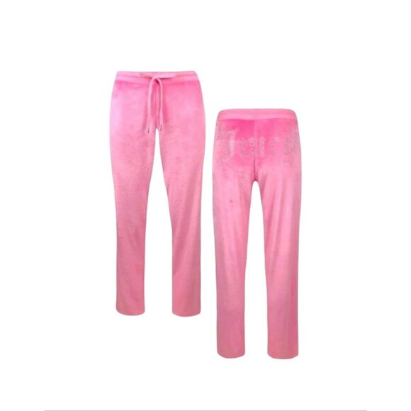 Juicy Couture Rhinestone Lounge Pajama Pants size L Cashmere Rose Pink - Picture 1 of 8